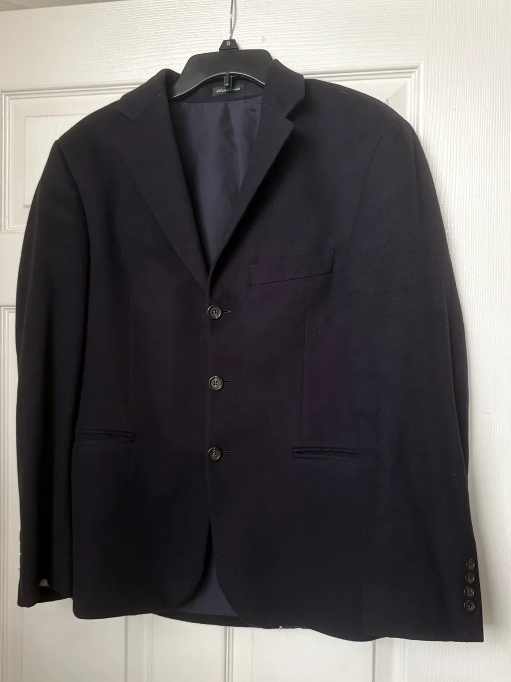 J. Crew Men's Black Three-Button Wool Blazer